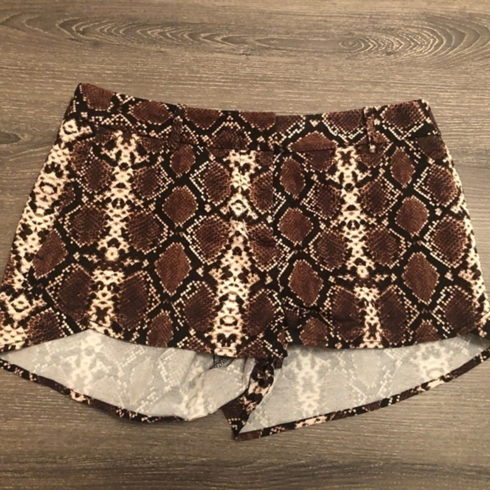 BCBG Snakeskin Print Shorts - XS
